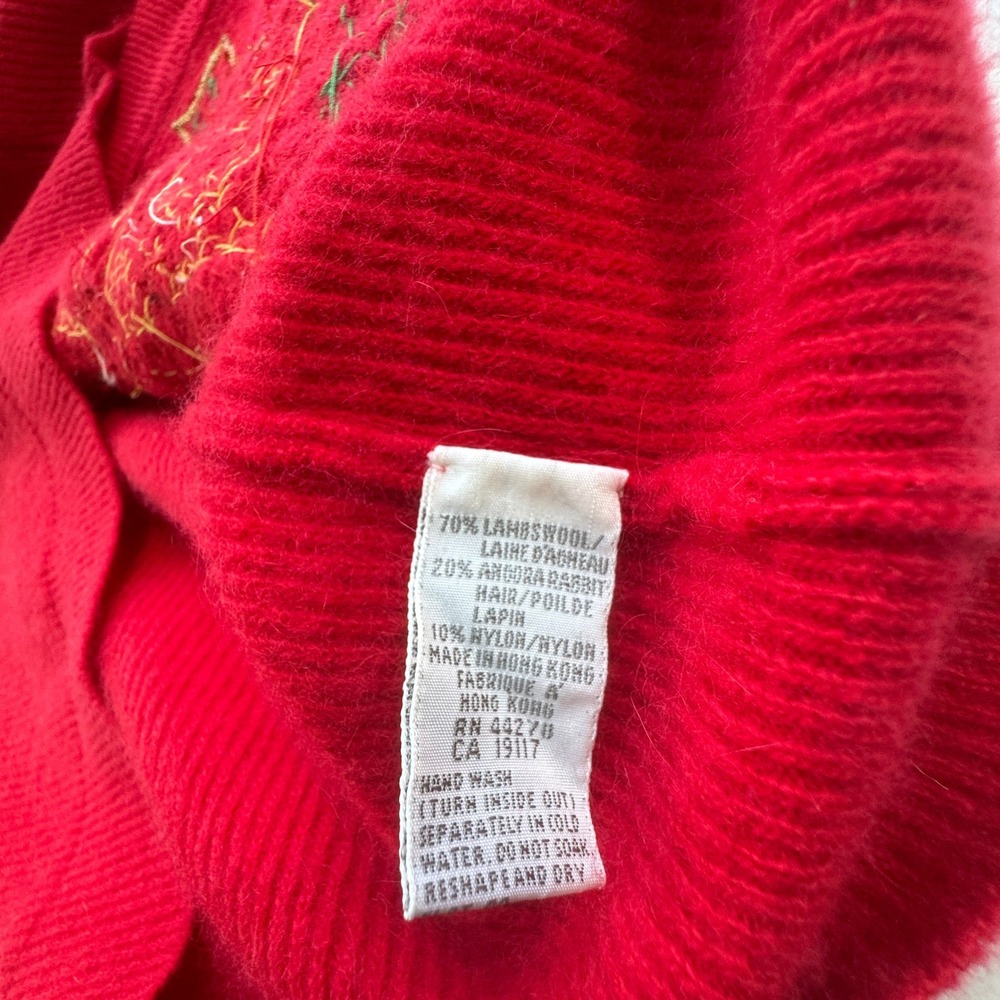 Marisa Christina Classics Christmas Bell Sequin Cardigan Women M Red Sweater VTG - Picture 8 of 13